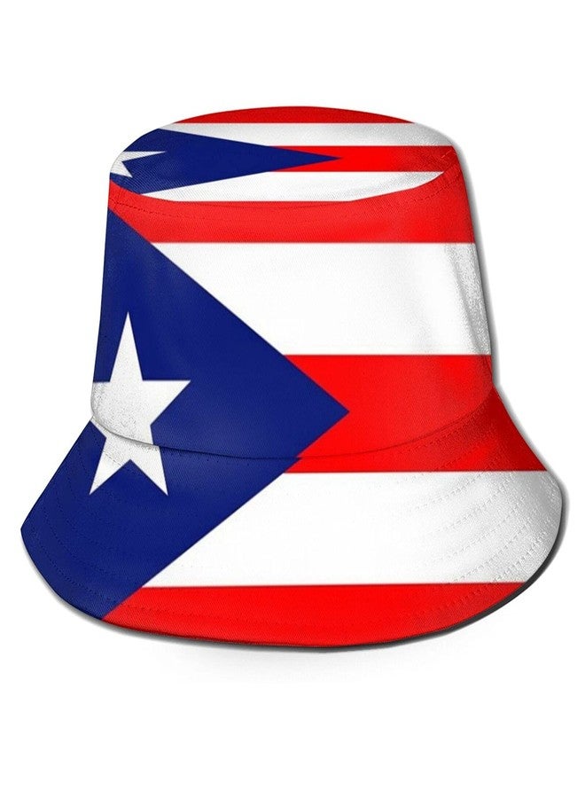 ASYG Unisex Puerto Rico Flag Bucket Hat Summer Outdoor Fisherman Cap Fun Boys Girls - Image 1